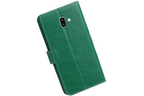 Zakelijke Bookstyle Hoesje voor Samsung Galaxy J6 Plus Groen