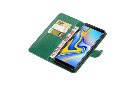 Zakelijke Bookstyle Hoesje voor Samsung Galaxy J6 Plus Groen