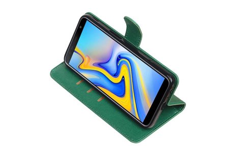 Zakelijke Bookstyle Hoesje voor Samsung Galaxy J6 Plus Groen