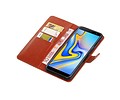 BAOHU Zakelijke Book Case Telefoonhoesje Geschikt voor de Samsung Galaxy J6 Plus - Portemonnee Hoesje - Pasjeshouder Wallet Case - Bruin