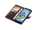 BAOHU Zakelijke Book Case Telefoonhoesje Geschikt voor de Samsung Galaxy J6 Plus - Portemonnee Hoesje - Pasjeshouder Wallet Case - Mocca