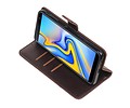 BAOHU Zakelijke Book Case Telefoonhoesje Geschikt voor de Samsung Galaxy J6 Plus - Portemonnee Hoesje - Pasjeshouder Wallet Case - Mocca