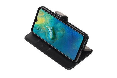 BAOHU Zakelijke Book Case Telefoonhoesje Geschikt voor de Huawei Mate 20 - Portemonnee Hoesje - Pasjeshouder Wallet Case - Zwart