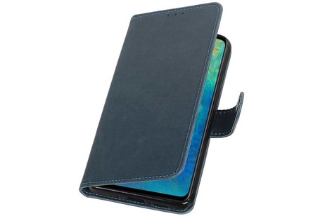 BAOHU Zakelijke Book Case Telefoonhoesje Geschikt voor de Huawei Mate 20 - Portemonnee Hoesje - Pasjeshouder Wallet Case - Blauw