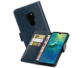 BAOHU Zakelijke Book Case Telefoonhoesje Geschikt voor de Huawei Mate 20 - Portemonnee Hoesje - Pasjeshouder Wallet Case - Blauw