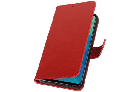 BAOHU Zakelijke Book Case Telefoonhoesje Geschikt voor de Huawei Mate 20 - Portemonnee Hoesje - Pasjeshouder Wallet Case - Rood