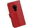 BAOHU Zakelijke Book Case Telefoonhoesje Geschikt voor de Huawei Mate 20 - Portemonnee Hoesje - Pasjeshouder Wallet Case - Rood