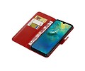 BAOHU Zakelijke Book Case Telefoonhoesje Geschikt voor de Huawei Mate 20 - Portemonnee Hoesje - Pasjeshouder Wallet Case - Rood