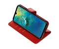 BAOHU Zakelijke Book Case Telefoonhoesje Geschikt voor de Huawei Mate 20 - Portemonnee Hoesje - Pasjeshouder Wallet Case - Rood