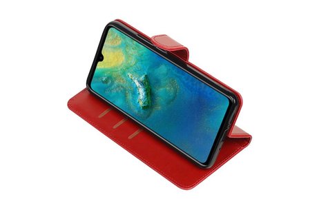 BAOHU Zakelijke Book Case Telefoonhoesje Geschikt voor de Huawei Mate 20 - Portemonnee Hoesje - Pasjeshouder Wallet Case - Rood