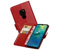 BAOHU Zakelijke Book Case Telefoonhoesje Geschikt voor de Huawei Mate 20 - Portemonnee Hoesje - Pasjeshouder Wallet Case - Rood