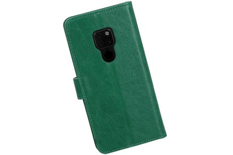 BAOHU Zakelijke Book Case Telefoonhoesje Geschikt voor de Huawei Mate 20 - Portemonnee Hoesje - Pasjeshouder Wallet Case - Groen
