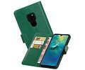 BAOHU Zakelijke Book Case Telefoonhoesje Geschikt voor de Huawei Mate 20 - Portemonnee Hoesje - Pasjeshouder Wallet Case - Groen