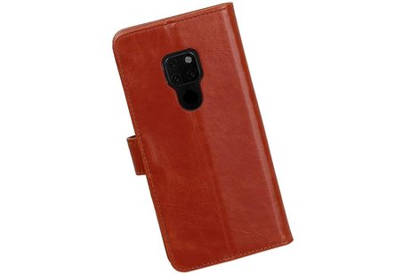 BAOHU Zakelijke Book Case Telefoonhoesje Geschikt voor de Huawei Mate 20 - Portemonnee Hoesje - Pasjeshouder Wallet Case - Bruin
