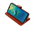 BAOHU Zakelijke Book Case Telefoonhoesje Geschikt voor de Huawei Mate 20 - Portemonnee Hoesje - Pasjeshouder Wallet Case - Bruin