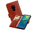 BAOHU Zakelijke Book Case Telefoonhoesje Geschikt voor de Huawei Mate 20 - Portemonnee Hoesje - Pasjeshouder Wallet Case - Bruin