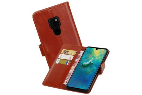 Zakelijke Bookstyle Hoesje voor Huawei Mate 20 Bruin