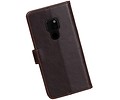 BAOHU Zakelijke Book Case Telefoonhoesje Geschikt voor de Huawei Mate 20 - Portemonnee Hoesje - Pasjeshouder Wallet Case - Mocca