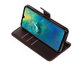 BAOHU Zakelijke Book Case Telefoonhoesje Geschikt voor de Huawei Mate 20 - Portemonnee Hoesje - Pasjeshouder Wallet Case - Mocca