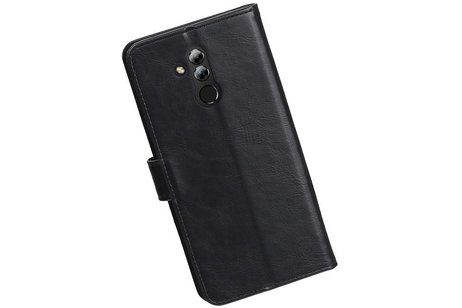 BAOHU Zakelijke Book Case Telefoonhoesje Geschikt voor de Huawei Mate 20 Lite - Portemonnee Hoesje - Pasjeshouder Wallet Case - Zwart