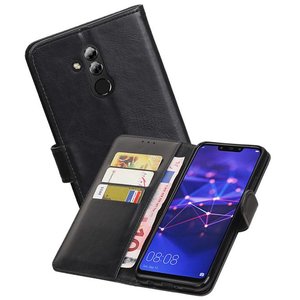 BAOHU Zakelijke Book Case Telefoonhoesje Geschikt voor de Huawei Mate 20 Lite - Portemonnee Hoesje - Pasjeshouder Wallet Case - Zwart