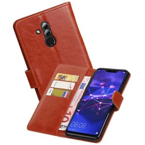 BAOHU Zakelijke Book Case Telefoonhoesje Geschikt voor de Huawei Mate 20 Lite - Portemonnee Hoesje - Pasjeshouder Wallet Case - Bruin