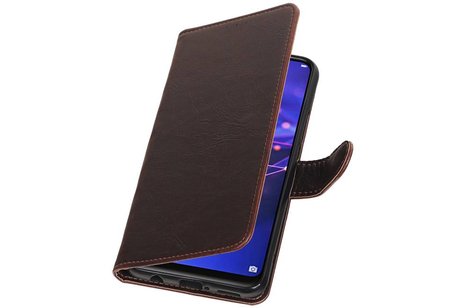 BAOHU Zakelijke Book Case Telefoonhoesje Geschikt voor de Huawei Mate 20 Lite - Portemonnee Hoesje - Pasjeshouder Wallet Case - Mocca