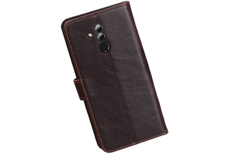 BAOHU Zakelijke Book Case Telefoonhoesje Geschikt voor de Huawei Mate 20 Lite - Portemonnee Hoesje - Pasjeshouder Wallet Case - Mocca