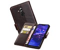 BAOHU Zakelijke Book Case Telefoonhoesje Geschikt voor de Huawei Mate 20 Lite - Portemonnee Hoesje - Pasjeshouder Wallet Case - Mocca