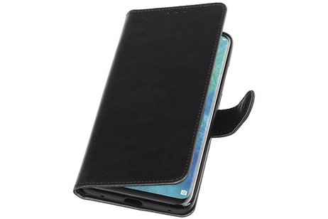 BAOHU Zakelijke Book Case Telefoonhoesje Geschikt voor de Huawei Mate 20 Pro - Portemonnee Hoesje - Pasjeshouder Wallet Case - Zwart