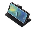 BAOHU Zakelijke Book Case Telefoonhoesje Geschikt voor de Huawei Mate 20 Pro - Portemonnee Hoesje - Pasjeshouder Wallet Case - Zwart