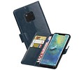 BAOHU Zakelijke Book Case Telefoonhoesje Geschikt voor de Huawei Mate 20 Pro - Portemonnee Hoesje - Pasjeshouder Wallet Case - Blauw