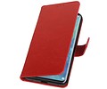 BAOHU Zakelijke Book Case Telefoonhoesje Geschikt voor de Huawei Mate 20 Pro - Portemonnee Hoesje - Pasjeshouder Wallet Case - Rood