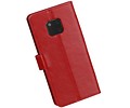 BAOHU Zakelijke Book Case Telefoonhoesje Geschikt voor de Huawei Mate 20 Pro - Portemonnee Hoesje - Pasjeshouder Wallet Case - Rood