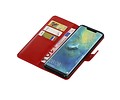 BAOHU Zakelijke Book Case Telefoonhoesje Geschikt voor de Huawei Mate 20 Pro - Portemonnee Hoesje - Pasjeshouder Wallet Case - Rood