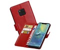 BAOHU Zakelijke Book Case Telefoonhoesje Geschikt voor de Huawei Mate 20 Pro - Portemonnee Hoesje - Pasjeshouder Wallet Case - Rood