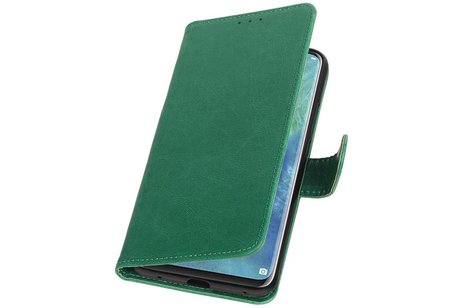 BAOHU Zakelijke Book Case Telefoonhoesje Geschikt voor de Huawei Mate 20 Pro - Portemonnee Hoesje - Pasjeshouder Wallet Case - Groen