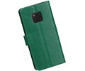 BAOHU Zakelijke Book Case Telefoonhoesje Geschikt voor de Huawei Mate 20 Pro - Portemonnee Hoesje - Pasjeshouder Wallet Case - Groen