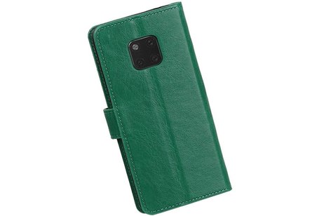 BAOHU Zakelijke Book Case Telefoonhoesje Geschikt voor de Huawei Mate 20 Pro - Portemonnee Hoesje - Pasjeshouder Wallet Case - Groen