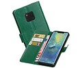 BAOHU Zakelijke Book Case Telefoonhoesje Geschikt voor de Huawei Mate 20 Pro - Portemonnee Hoesje - Pasjeshouder Wallet Case - Groen