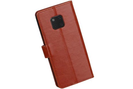 BAOHU Zakelijke Book Case Telefoonhoesje Geschikt voor de Huawei Mate 20 Pro - Portemonnee Hoesje - Pasjeshouder Wallet Case - Bruin