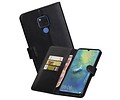 BAOHU Zakelijke Book Case Telefoonhoesje Geschikt voor de Huawei Mate 20 X - Portemonnee Hoesje - Pasjeshouder Wallet Case - Zwart