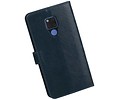 BAOHU Zakelijke Book Case Telefoonhoesje Geschikt voor de Huawei Mate 20 X - Portemonnee Hoesje - Pasjeshouder Wallet Case - Blauw