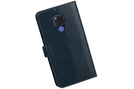 BAOHU Zakelijke Book Case Telefoonhoesje Geschikt voor de Huawei Mate 20 X - Portemonnee Hoesje - Pasjeshouder Wallet Case - Blauw