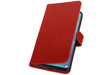 BAOHU Zakelijke Book Case Telefoonhoesje Geschikt voor de Huawei Mate 20 X - Portemonnee Hoesje - Pasjeshouder Wallet Case - Rood