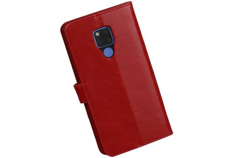 BAOHU Zakelijke Book Case Telefoonhoesje Geschikt voor de Huawei Mate 20 X - Portemonnee Hoesje - Pasjeshouder Wallet Case - Rood