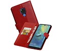 BAOHU Zakelijke Book Case Telefoonhoesje Geschikt voor de Huawei Mate 20 X - Portemonnee Hoesje - Pasjeshouder Wallet Case - Rood