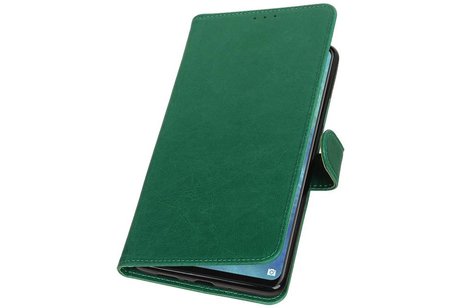 BAOHU Zakelijke Book Case Telefoonhoesje Geschikt voor de Huawei Mate 20 X - Portemonnee Hoesje - Pasjeshouder Wallet Case - Groen