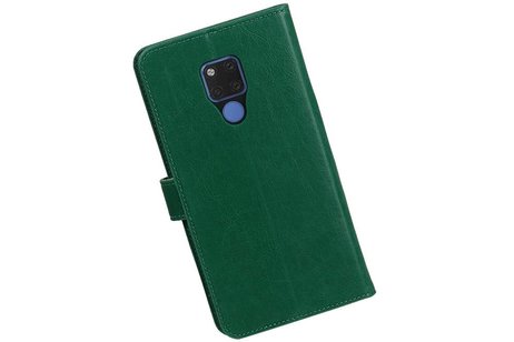BAOHU Zakelijke Book Case Telefoonhoesje Geschikt voor de Huawei Mate 20 X - Portemonnee Hoesje - Pasjeshouder Wallet Case - Groen