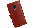 BAOHU Zakelijke Book Case Telefoonhoesje Geschikt voor de Huawei Mate 20 X - Portemonnee Hoesje - Pasjeshouder Wallet Case - Bruin